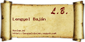 Lengyel Baján névjegykártya